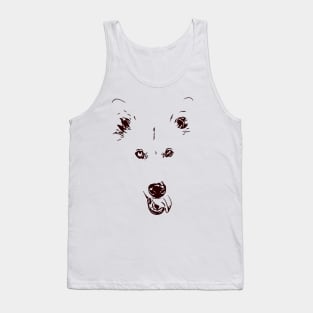 Husky Dog Line Art Tank Top